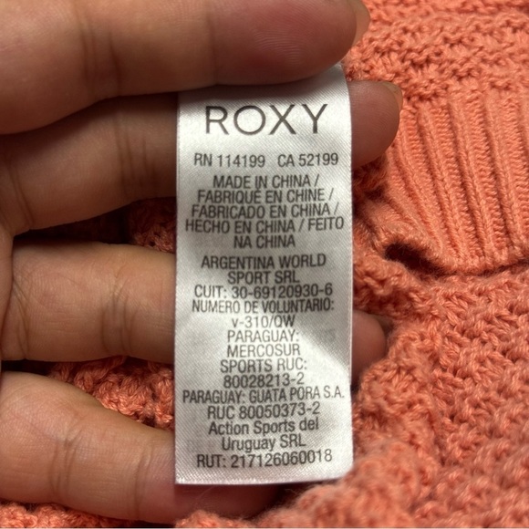 Roxy Oversized Knit Cardigan Orange S - Picture 4 of 5